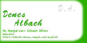 denes albach business card
