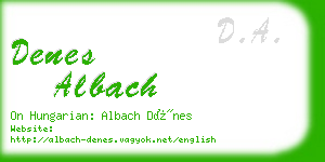 denes albach business card